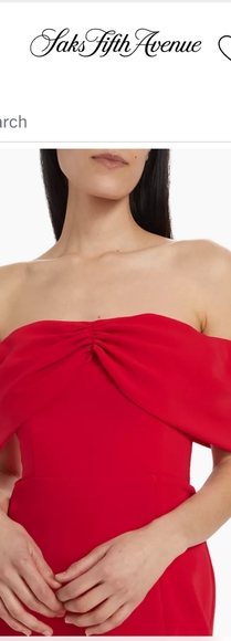 Amanda Uprichard Darien Off The Shoulder, Slit, Midi Dress in Lipstick Red 6 NWT - Picture 9 of 12